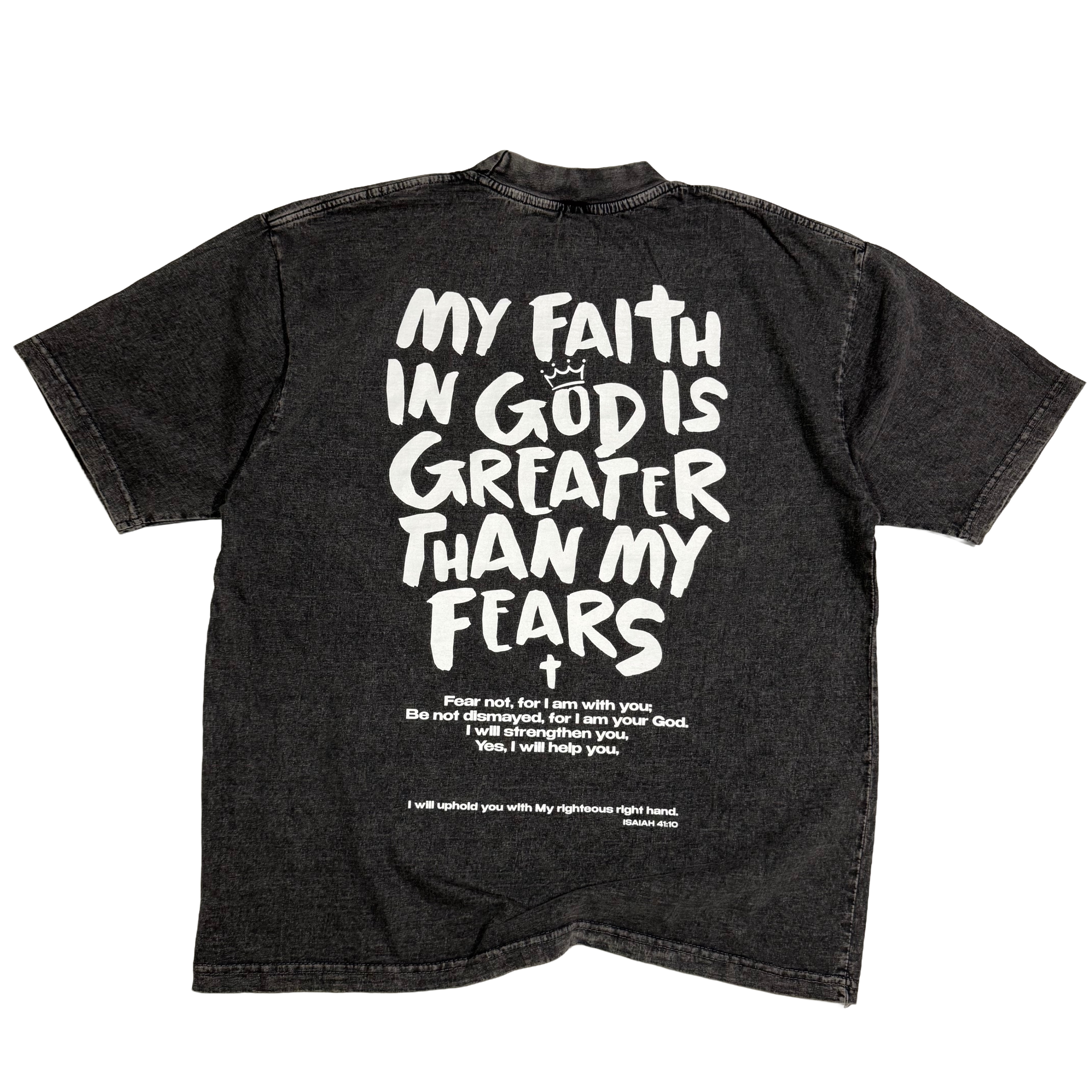 Vintage Gray-Faith in God is greater then fears HeavyWeight Shirt